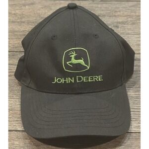 John‎ Deere Black Cotton Adjustable Back Hat Cap